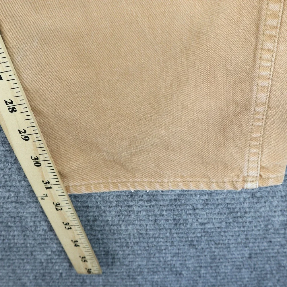 J.Crew 770 Straight Fit Jeans 34x32 Tan Garment Dyed Distressed Frayed Hem